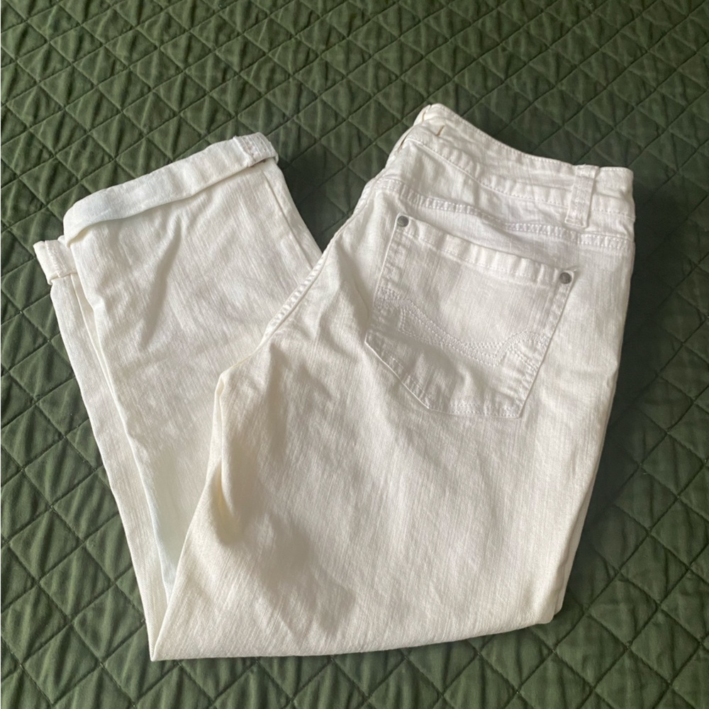 Vintage America White Cropped Jeans size 8